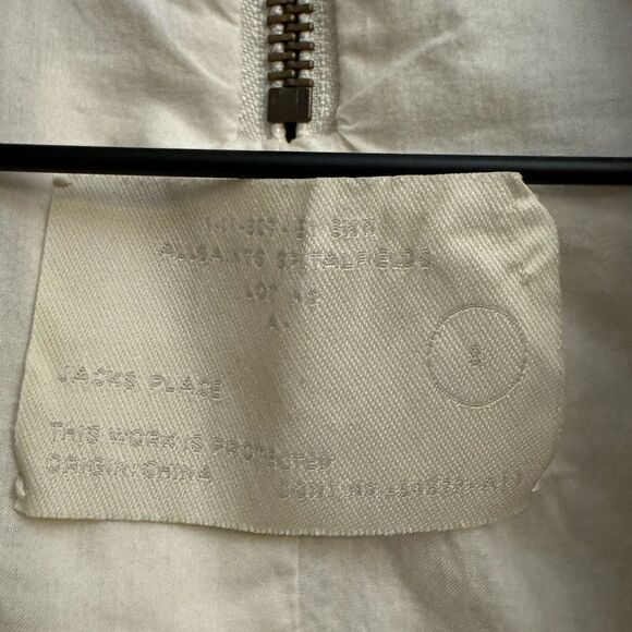 AllSaints Size 8 100% Linen Harlequin Button Front Trench Coat Lagenlook - Picture 14 of 15